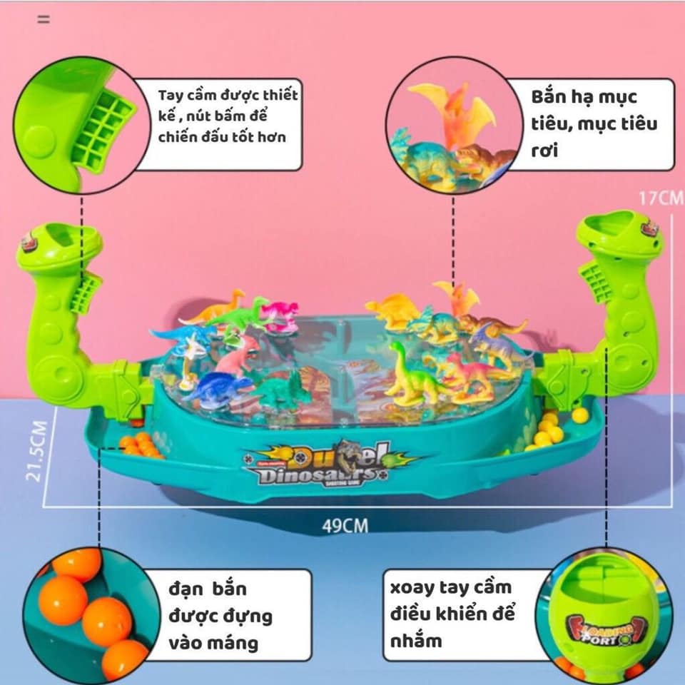 BỘ ĐỒ CHƠI ĐẠI CHIẾN KHỦNG LONG DINO SIÊU THÚ VỊ CO BÉ