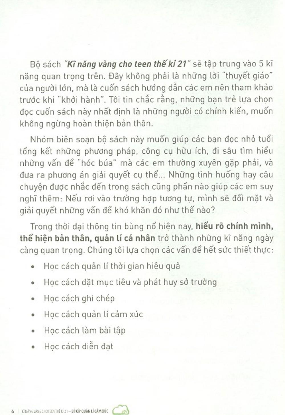 Kĩ Năng Vàng Cho Teen Thế Kỉ 21 - Bí Kíp Quản Lí Cảm Xúc (Tái Bản 2024)