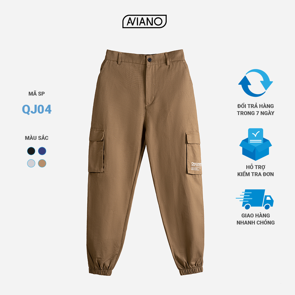 Quần Jogger Túi Hộp 4 Màu Thời Trang Thiết Kế Cao Cấp VICERO - QJ04 NÂU - L