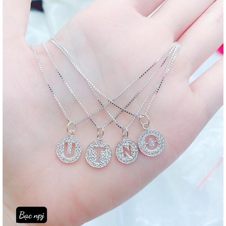 Dây chuyền mặt chữ , Vòng cổ nữ Bạc Ta - Bạc npj