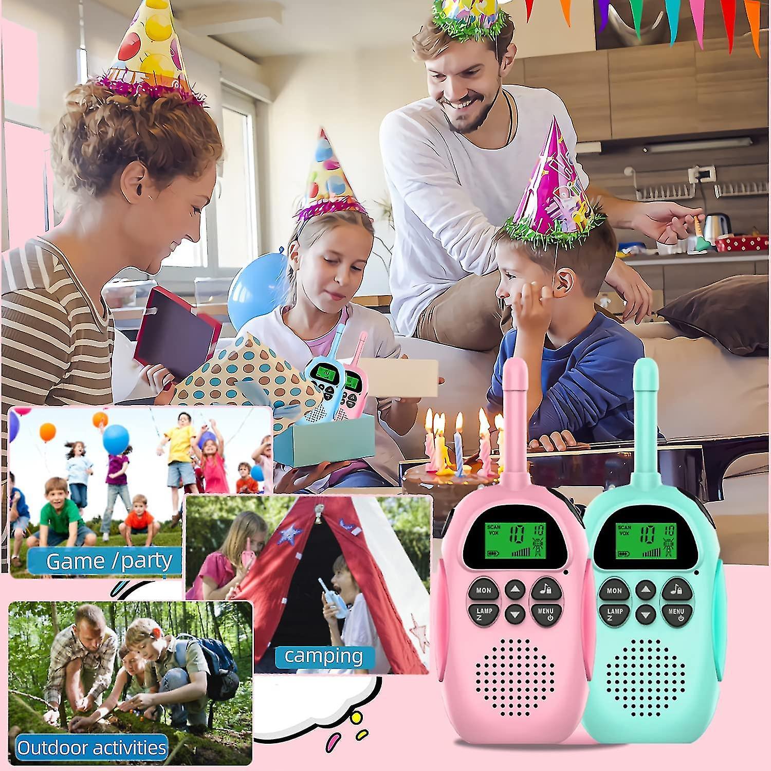 Walkie Talkies cho trẻ em có thể sạc lại 1500mAh Walkie Talky nói chuyện dành cho các bé trai, với 22 kênh Radio 2 Way Radio và màn hình LCD, Đồ chơi quà tặng 2 PCS
