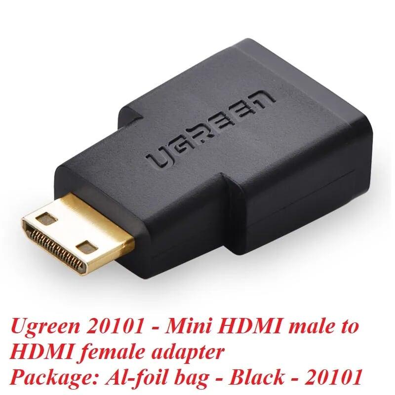 Ugreen UG2010120101TK Màu Đen Đầu chuyển đổi Mini HDMI sang HDMI - HÀNG CHÍNH HÃNG