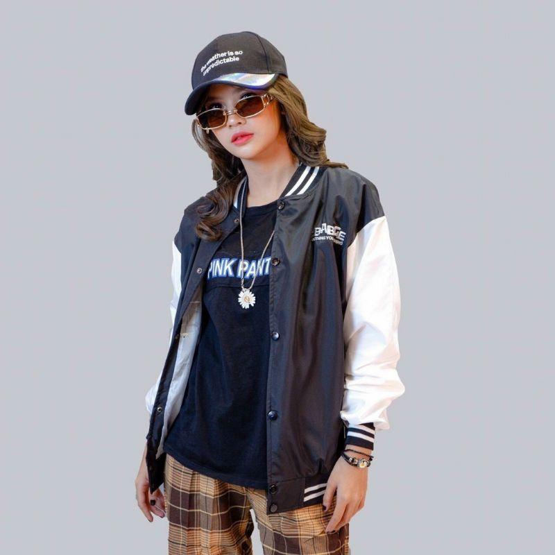 Áo Khoác Dù Bomber Thêu Form Rộng  Hình Dáng Thể Thao Cực Đẹp Unisex Unisex