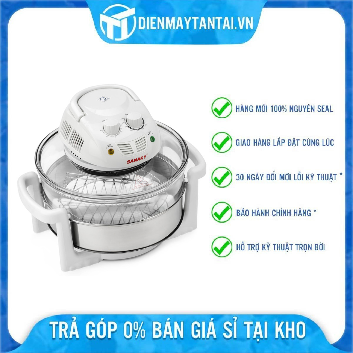 Nồi Nướng Thủy Tinh Sanaky VH-148T 14 lít - Hàng chính hãng (chỉ giao HCM)