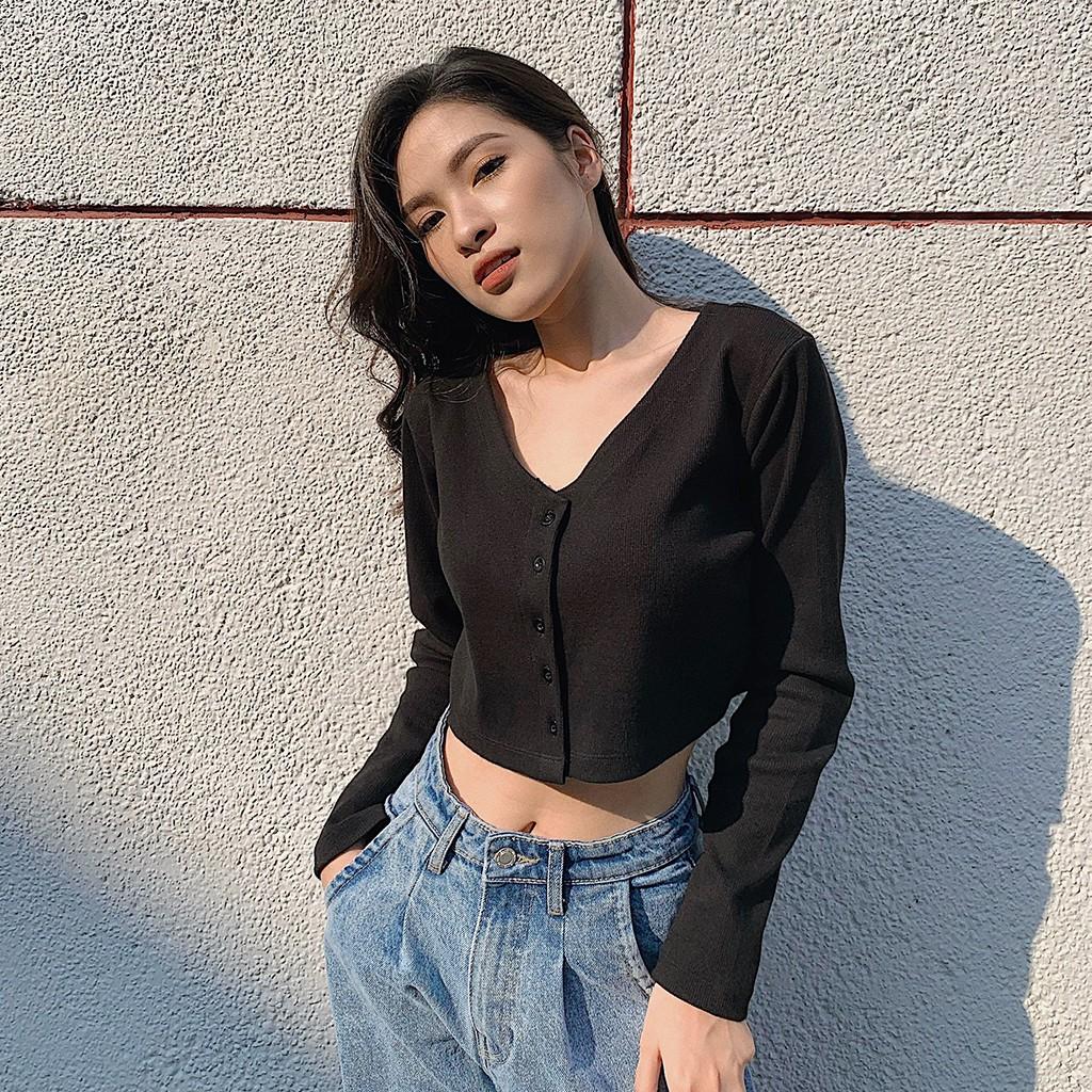 Áo Crop Cardigan