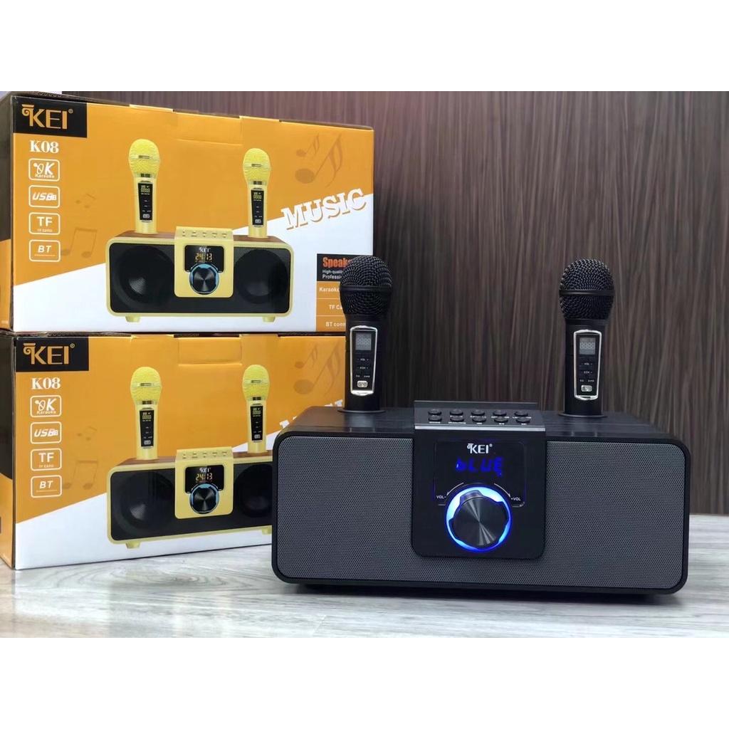 Loa Karaoke Bluetooth KEI K08 Có LCD Kèm Hai Micro Không Dây Âm Thanh Lớn Hát Hay