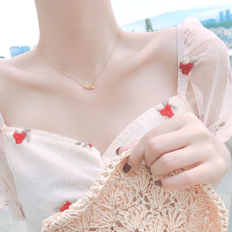 Dây chuyền nữ ATJ9906 hình hạc giấy xinh xắn - ANTA Jewelry