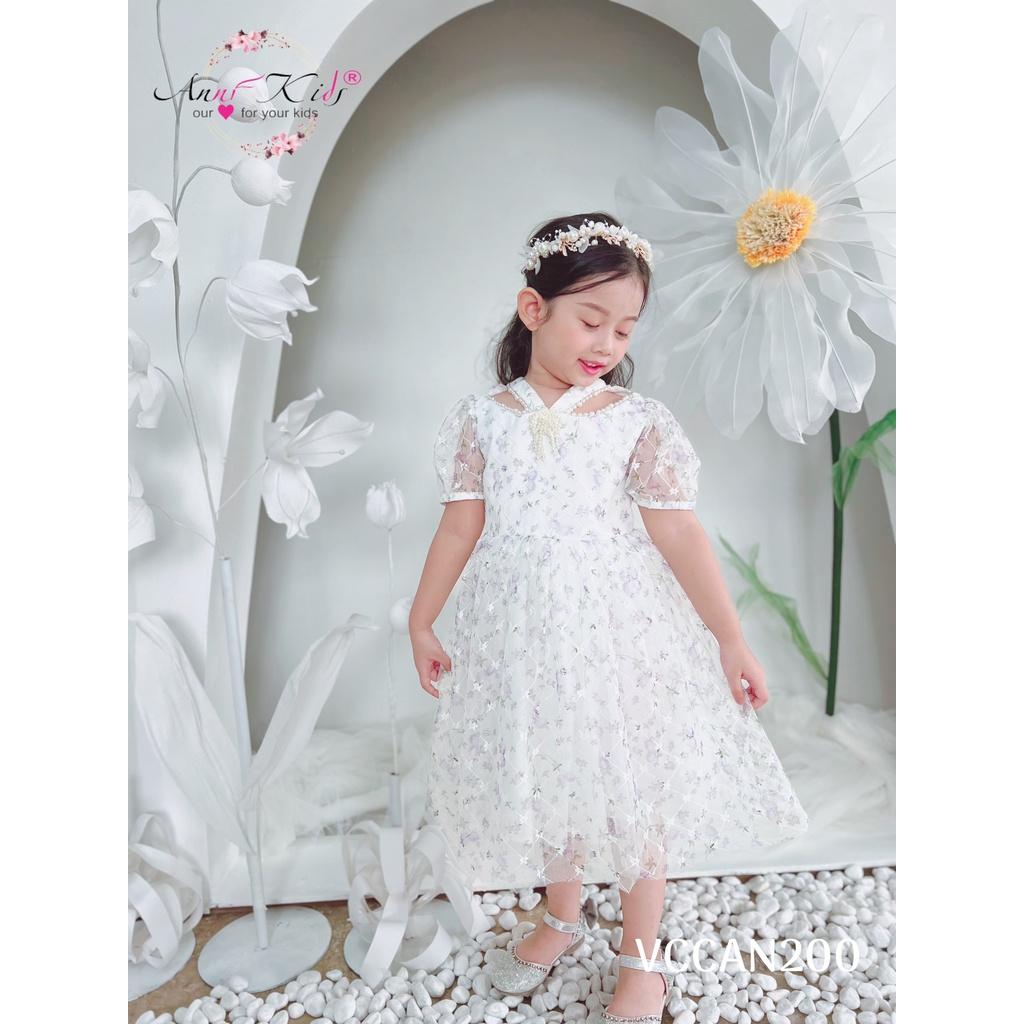 Đầm công chúa ren hoa cho bé gái dự tiệc sang đẹp size 12-35kg hàng thiết kế cao cấp