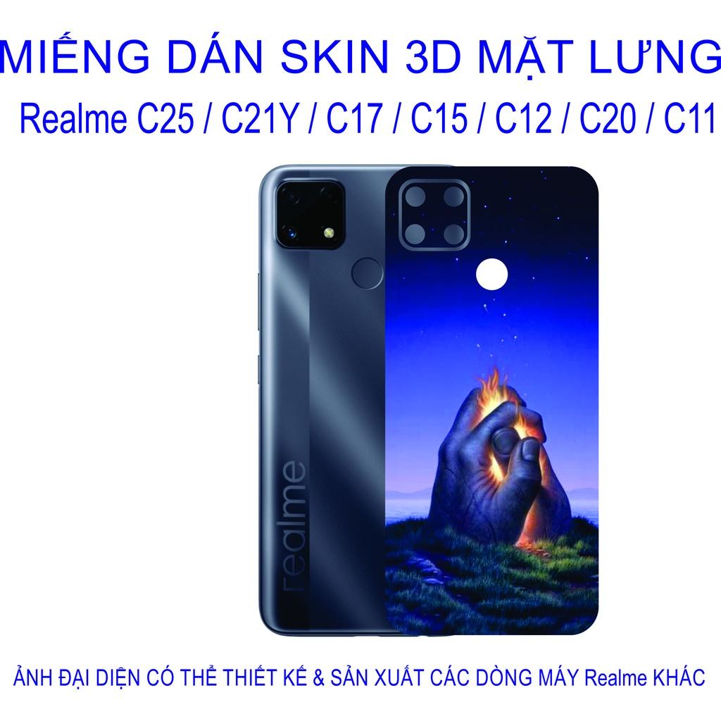 Hình ảnh Miếng Dán Skin 3D mặt lưng dành cho Realme C25 / C21Y / C17 / C15 / C12 / C20 / C11, chống trầy xước, hình ảnh 3D 