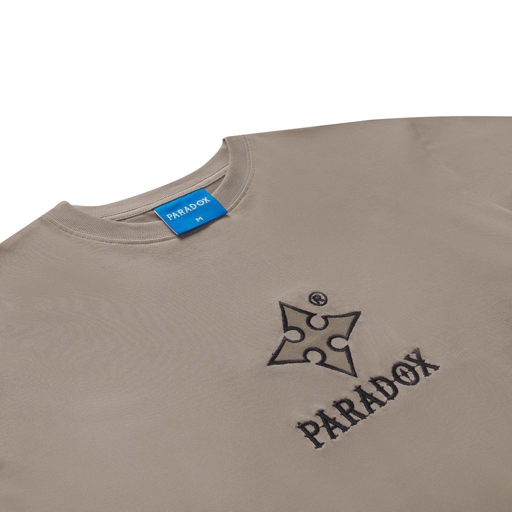 Áo thun form rộng Paradox tay lỡ - Unisex - In hình - ESSENTIAL EMBROIDERY - Màu nâu