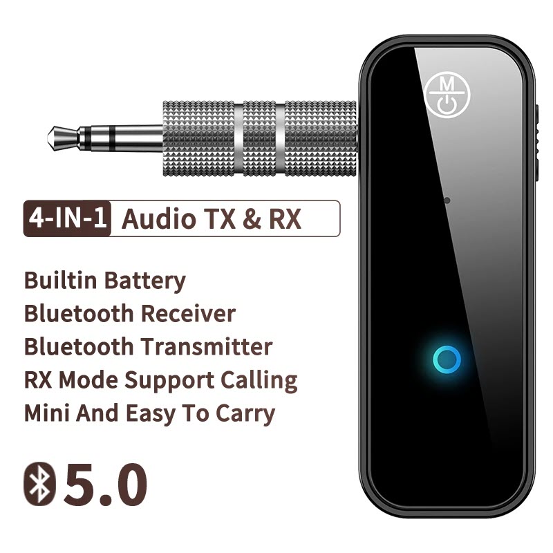 ROGTZ - Bộ Thu Phát Bluetooth 5.0 2 Trong 1 C28, Giao thức HFP/HSP/A2DP/AVRCP Phạm vị kết nối rộng, Chuyển đổi linh hoạt, Pin sạc 140mAh, Đa chế độ Oto Tai nghe có dây Loa có dây TV PC Tai nghe Bluetooth AUX 3.5mm - Hàng Chính Hãng