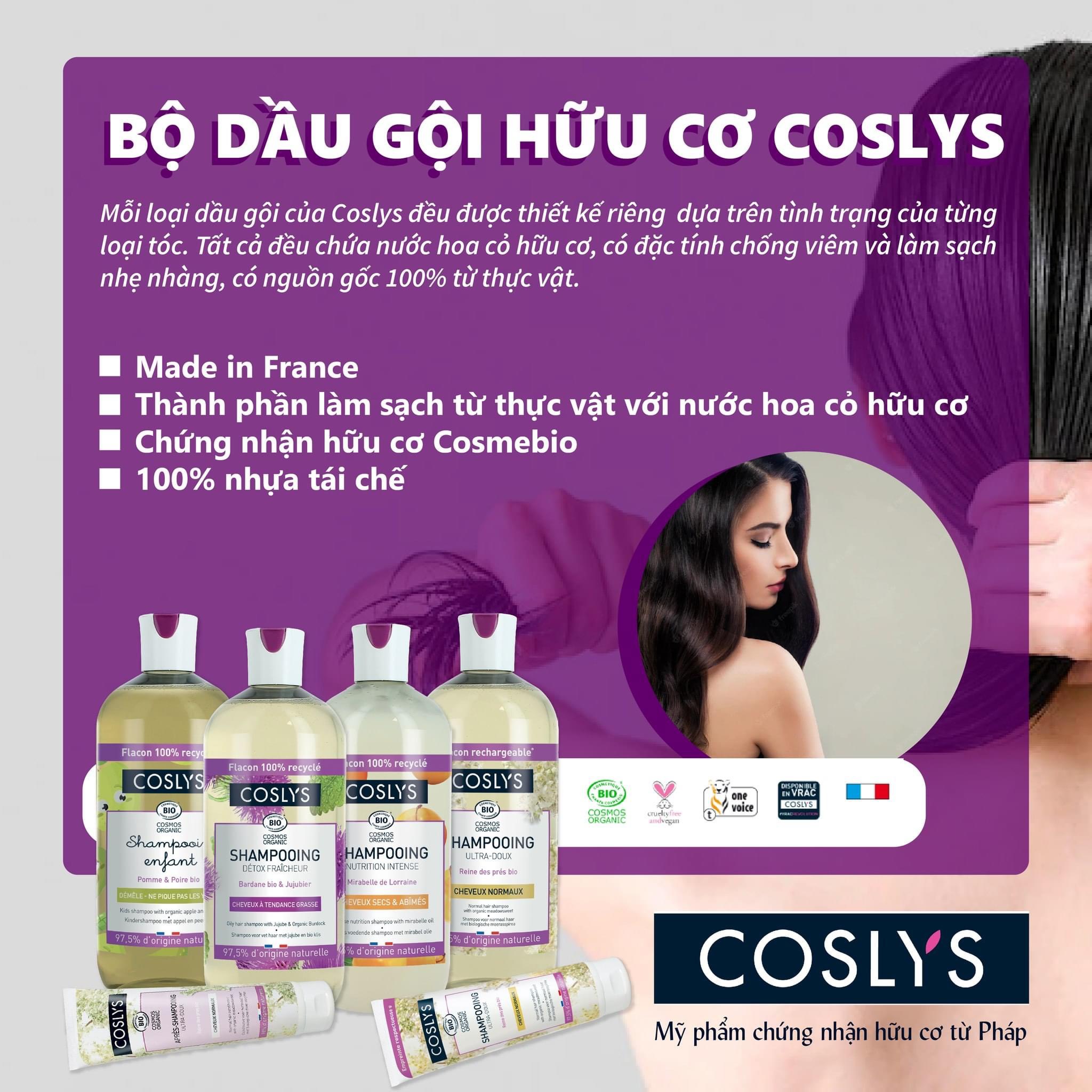 Dầu gội hữu cơ dưỡng ẩm chuyên sâu 500ml - Coslys