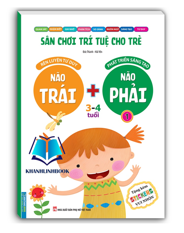 Sách - Sân chơi trí tuệ cho trẻ - Não trái + Não phải 3 - 4 tuổi - quyển 1