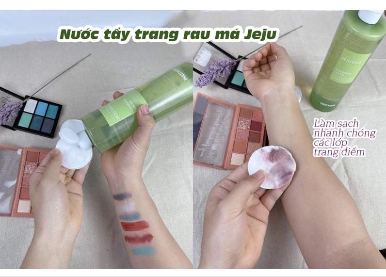 Nước Tẩy Trang Cải thiện tình trạng Mụn Rau Má Jeju Cica Prettyskin 500ml