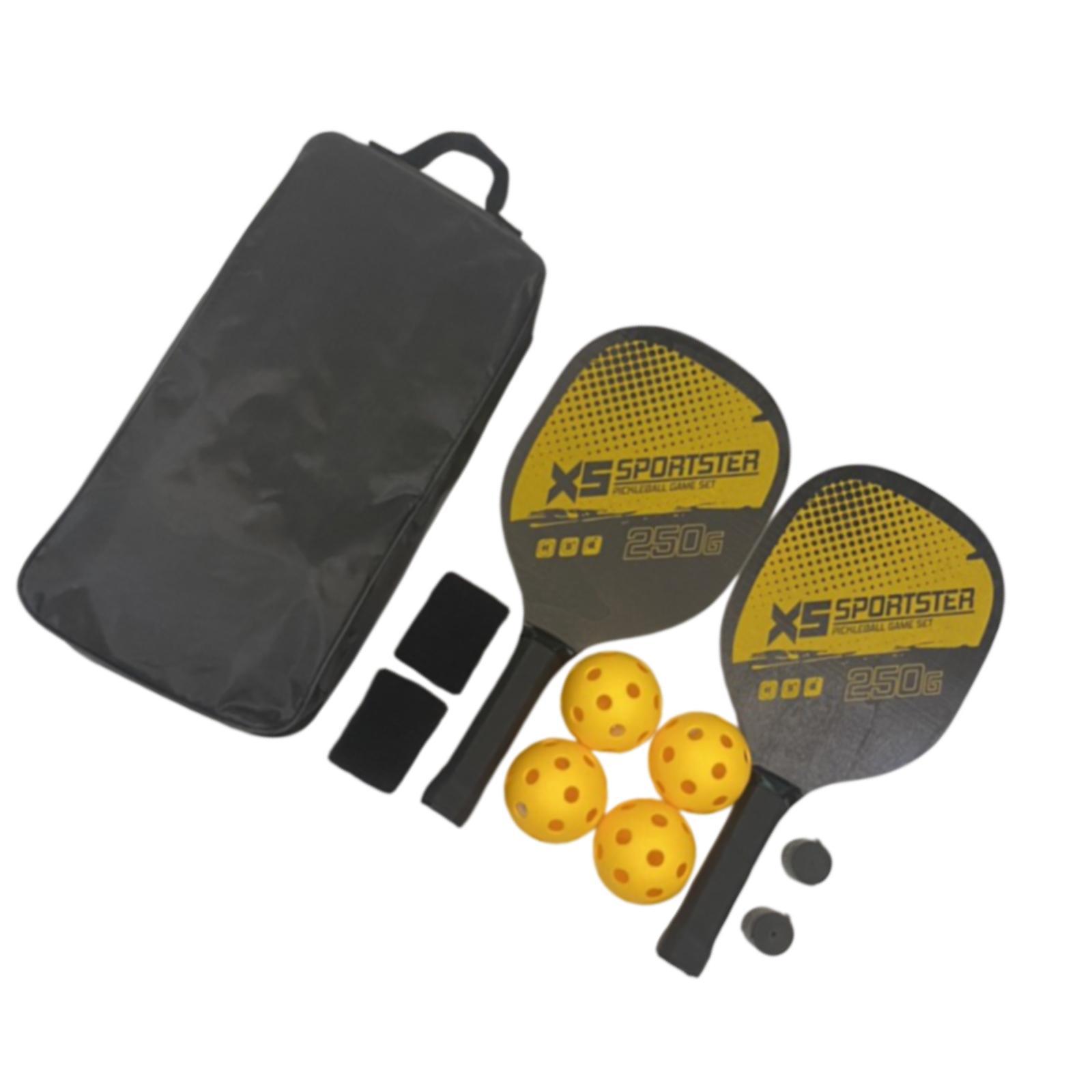 Pickleball Paddles Set 2 Paddles 4 Balls Non Slip Handle 2 Hand Glue 2 Bracers Racquet Pickleball Rackets for Player Beginner Play