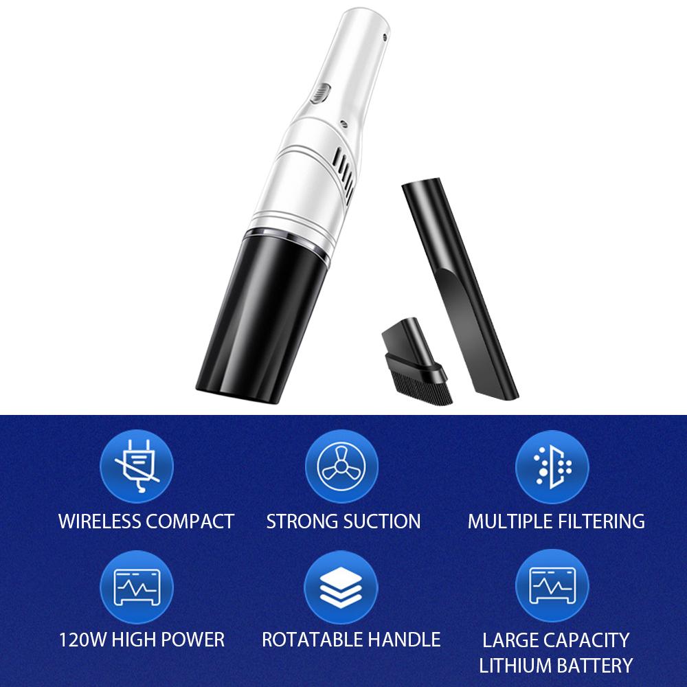 Máy Hút Bụi Ô Tô Công Suất Cao Không Dây Có Thể Gập Lại 120W 12000Pa