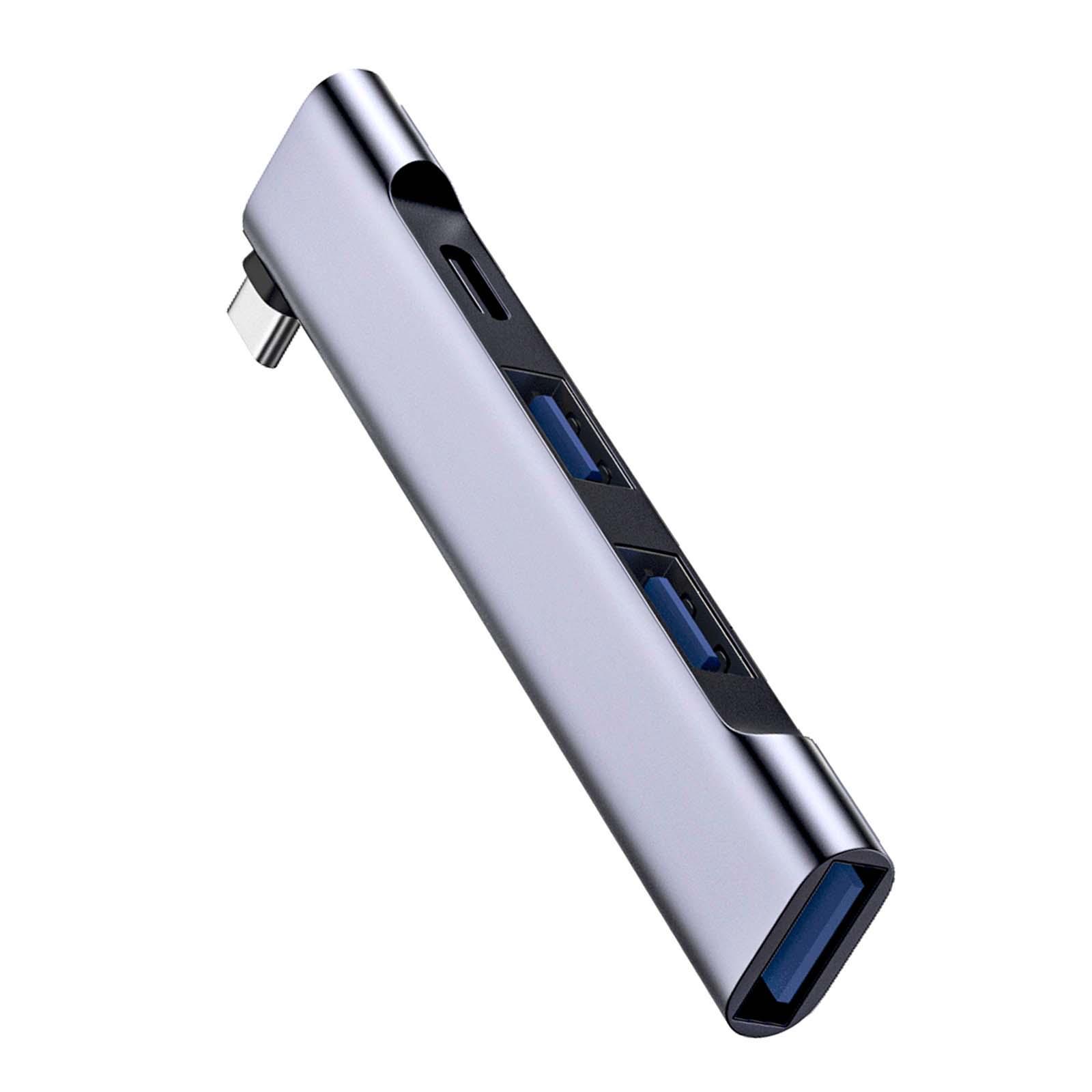 4 Ports USB C Hub Docking Station Portable Travel for Laptop Keyboard PC