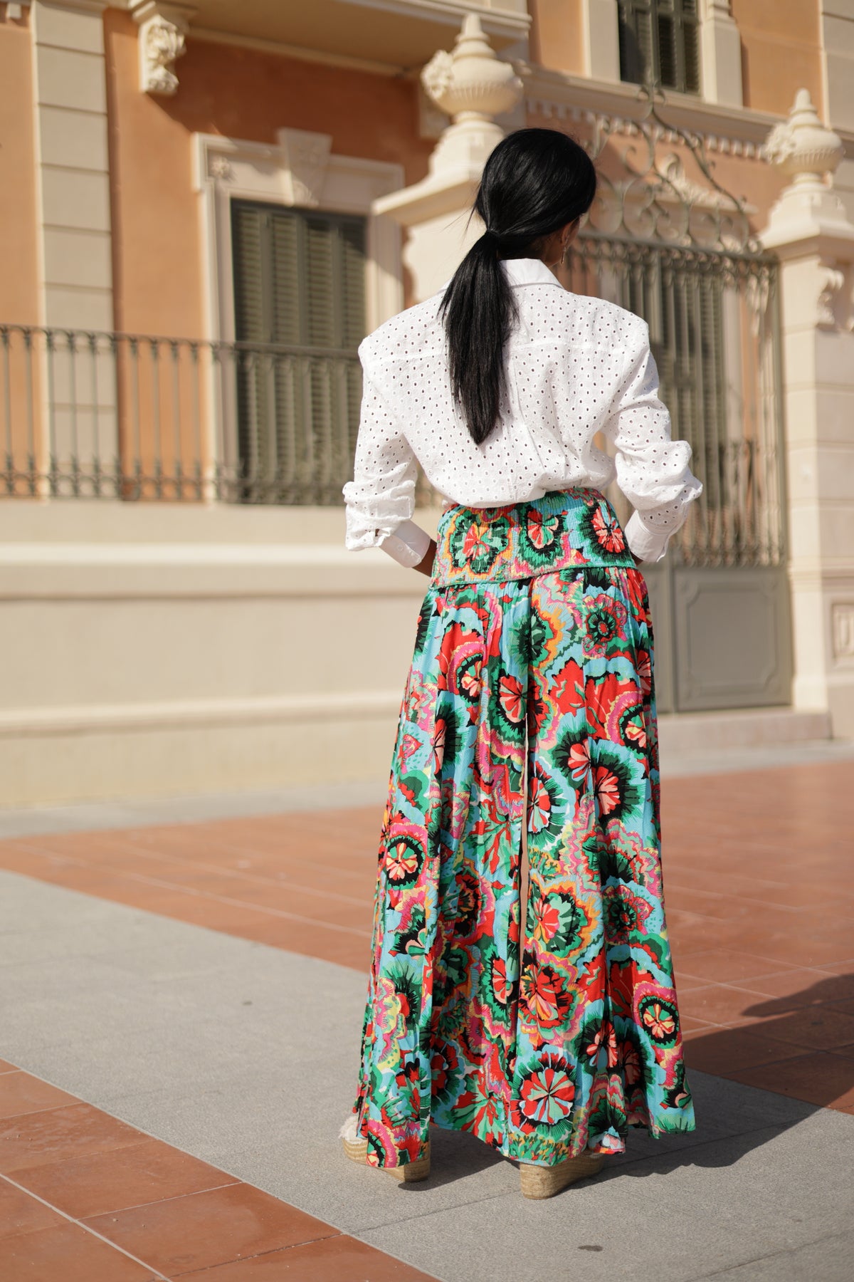 Quần Xòe Hoa Cotton Cao Cấp Luna Llena
