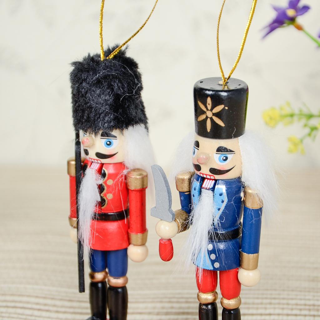 Các Loại Gỗ Handpainted Ngân Khánh Óc Chó Lính Tượng Xmas Trang Trí Orna