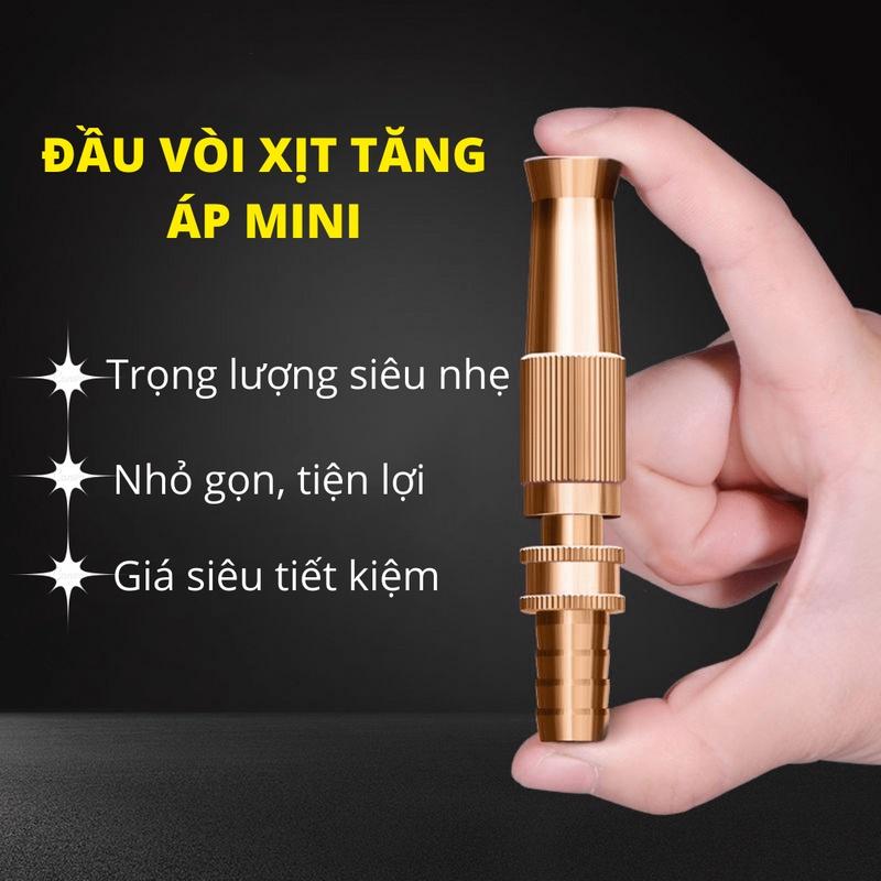 Đầu vòi xịt tăng áp lực nước mini bằng đồng tưới cây rửa xe cực mạnh