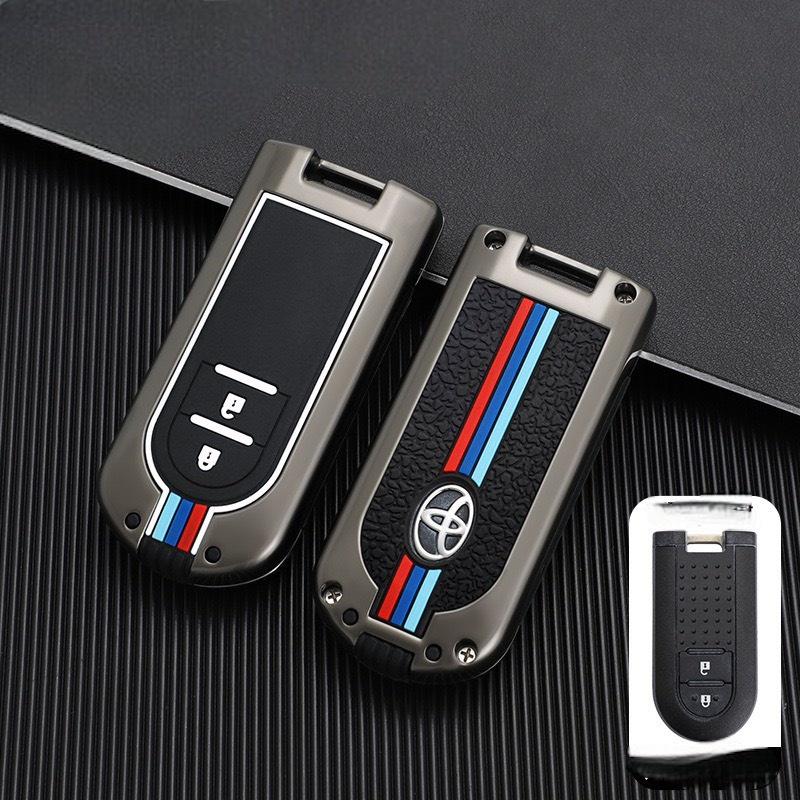 Ốp khóa kim loại phản quang-Ốp Chìa Khóa Xe Toyota Rush Wigo Avanza Hợp Kim Kẽm 2 Nút bảo vệ chìa khóa