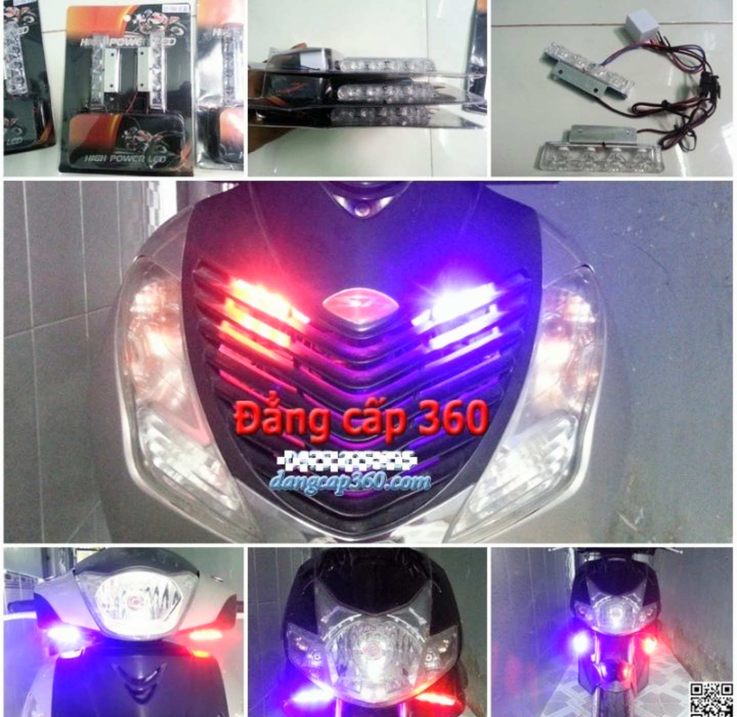 BỘ 2 ĐÈN CHỚP KIỂU CẢNH SÁT LẮP XE MÁY XE HƠI ÔTÔ TRANG TRÍ XE CỰC ĐẸP HÀNG CHUẨN