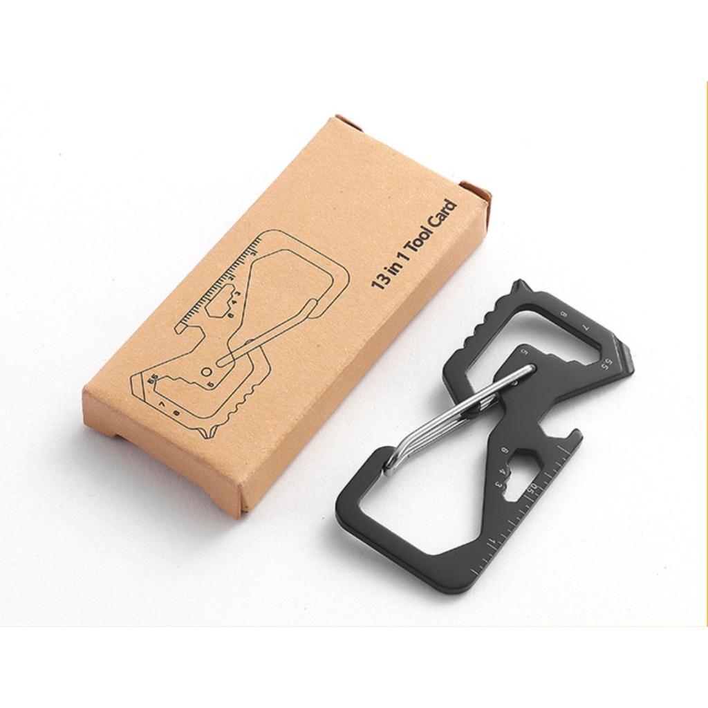 Móc khóa EDC carabiner đa năng 8 trong 1