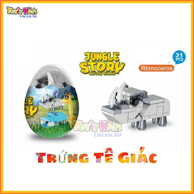 Đồ chơi trứng lego động vật hoang dã, đồ chơi xếp hình