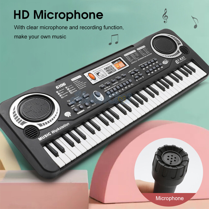 Đồ chơi đàn piano điện tử 61 phím kèm mic hát cho bé trai và bé gái thiết kế hiện đại, chất liệu nhựa cao cấp, cho bé làm quen với âm nhạc ngay từ nhỏ, phát triển trí não phát triển