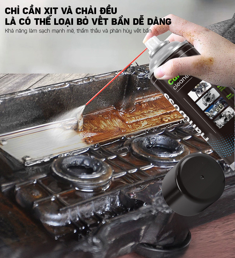Dung Dịch Tẩy Rửa Vết Dầu Nhớt Khoang Động Cơ Ô Tô, Xích Xe Đạp, Máy Móc Công Nghiệp 450ml- Hàng Nhập Khẩu