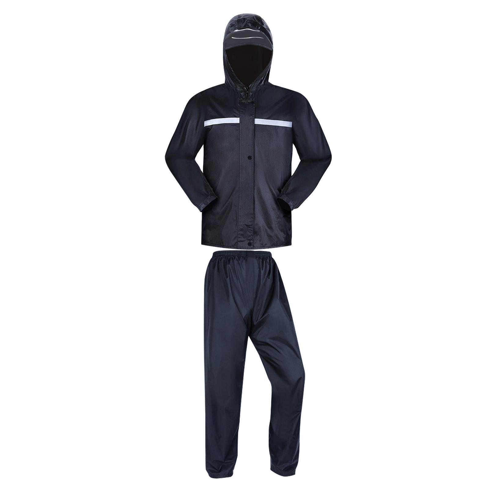 Rain suits, Waterproof Breathable Jacket, Hooded Rain Coat Pants with