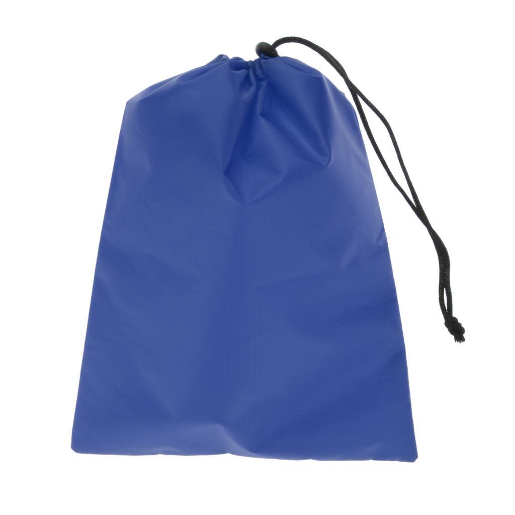 2xWaterproof Drawstring Storage Bag Stuff Bag for Clothes Shoes Royal Blue