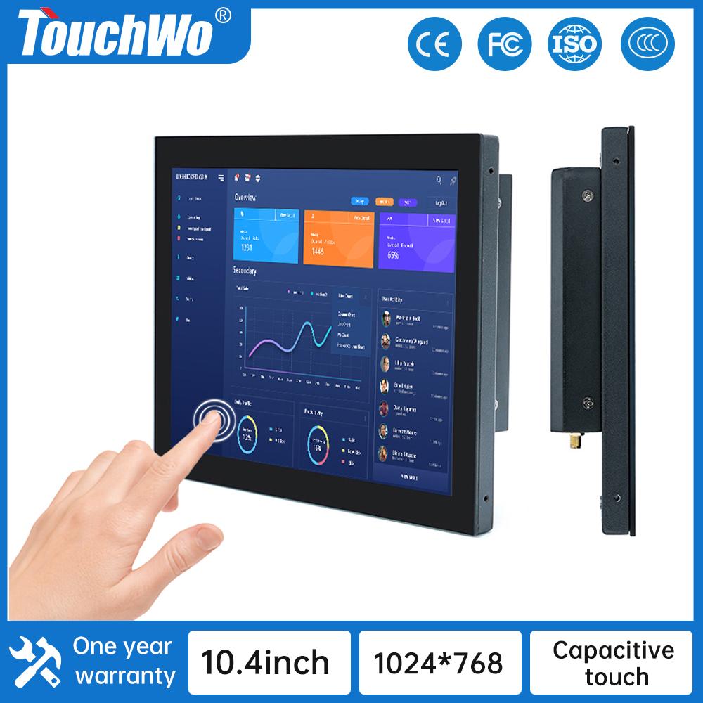 TouchWo Industrail 10.4inch 10 Points Embedded Touch Screen Monitor With Wall Mounted Industrial Android All In One Pc