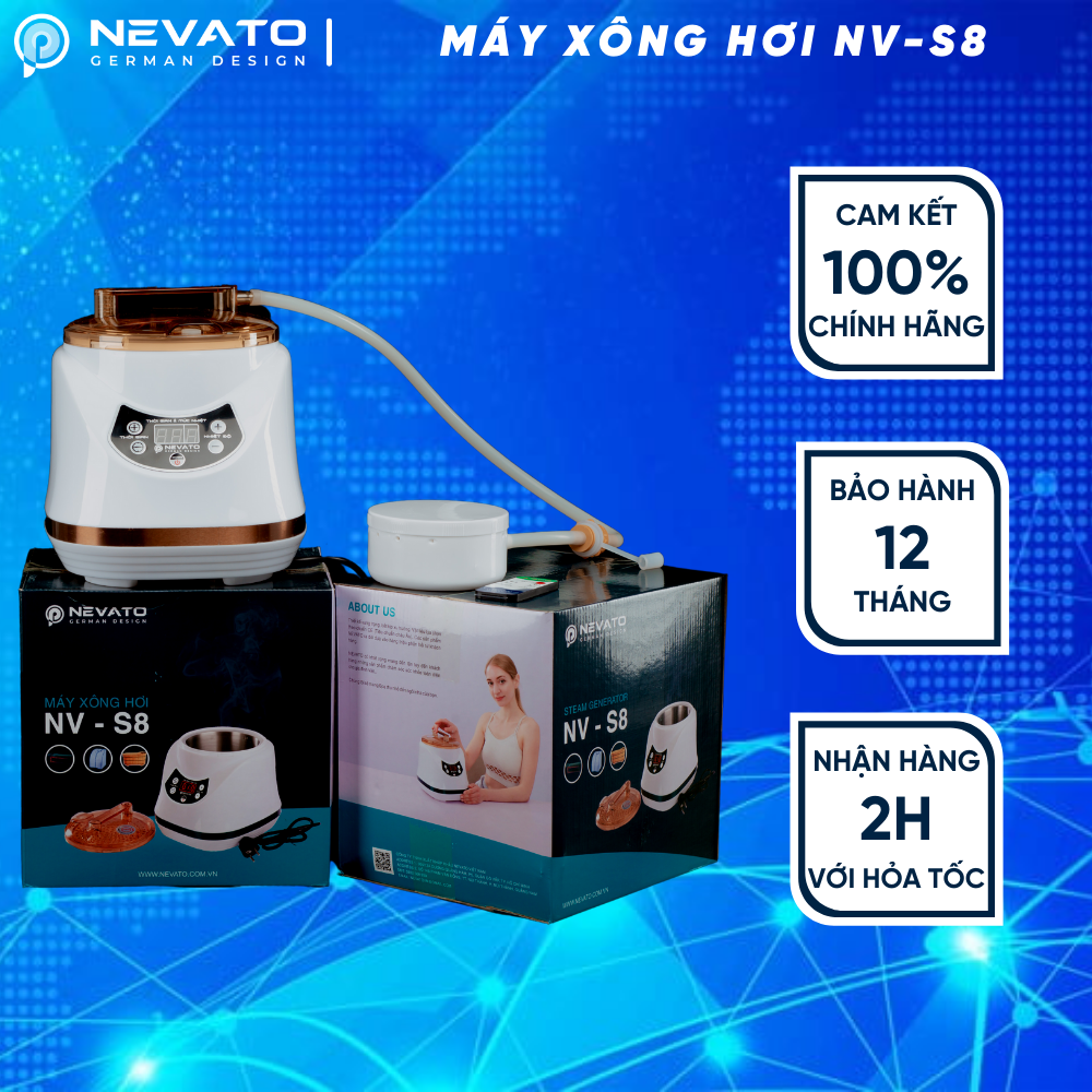 Máy Xông Hơi Giải Cảm Nevato NV-S8 Công Suất 1500W Dung Tích Nồi Xông 3 Lít