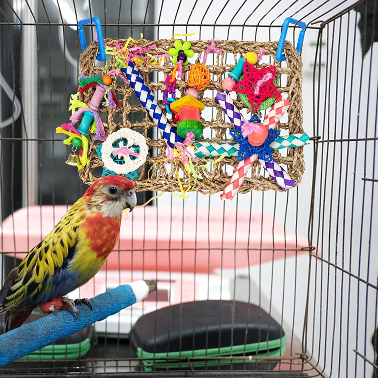2-3pack Pet Bird Foraging Wall Toy Parrot Chewing Toy Climbing Hammock for