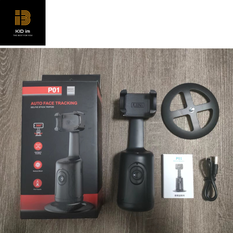 Gimbal Điện Thoại Giá Đỡ CYKE P01 quay video 360 ° tự động theo dõi khuôn mặt không cần app cho Tiktok, Vlog, Live Streaming, Youtube, Để Bàn- Hàng chính hãng