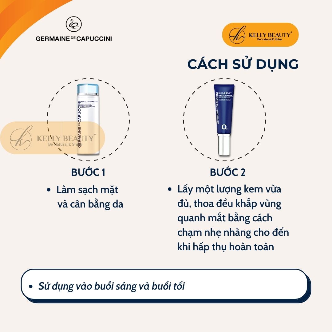 Kem Dưỡng Trẻ Hóa Vùng Mắt Germaine Excel Therapy O2 Pollution Defense Eye Contour | Kelly Beauty