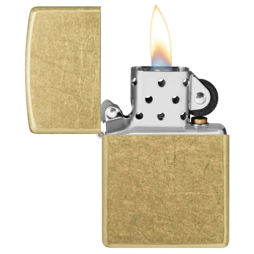 Bật lửa Zippo Classic Street Brass - Dòng Đồng Vàng Bụi Cổ Điển Chính Hãng Mỹ, Chống Trầy Xước, Chống Gió Cao Cấp