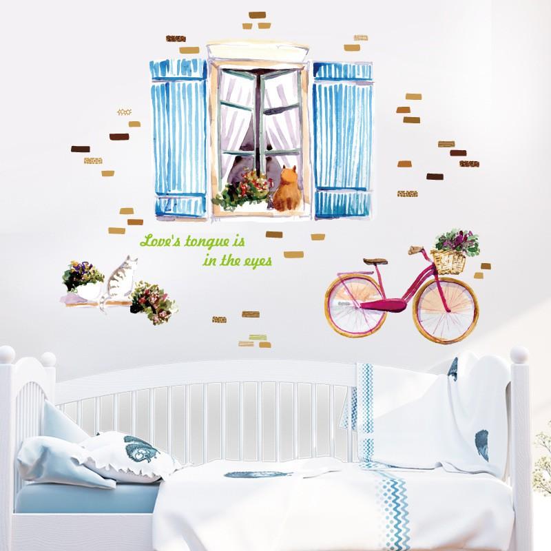 Decal dán tường window lãng mạn 02 SJ2962