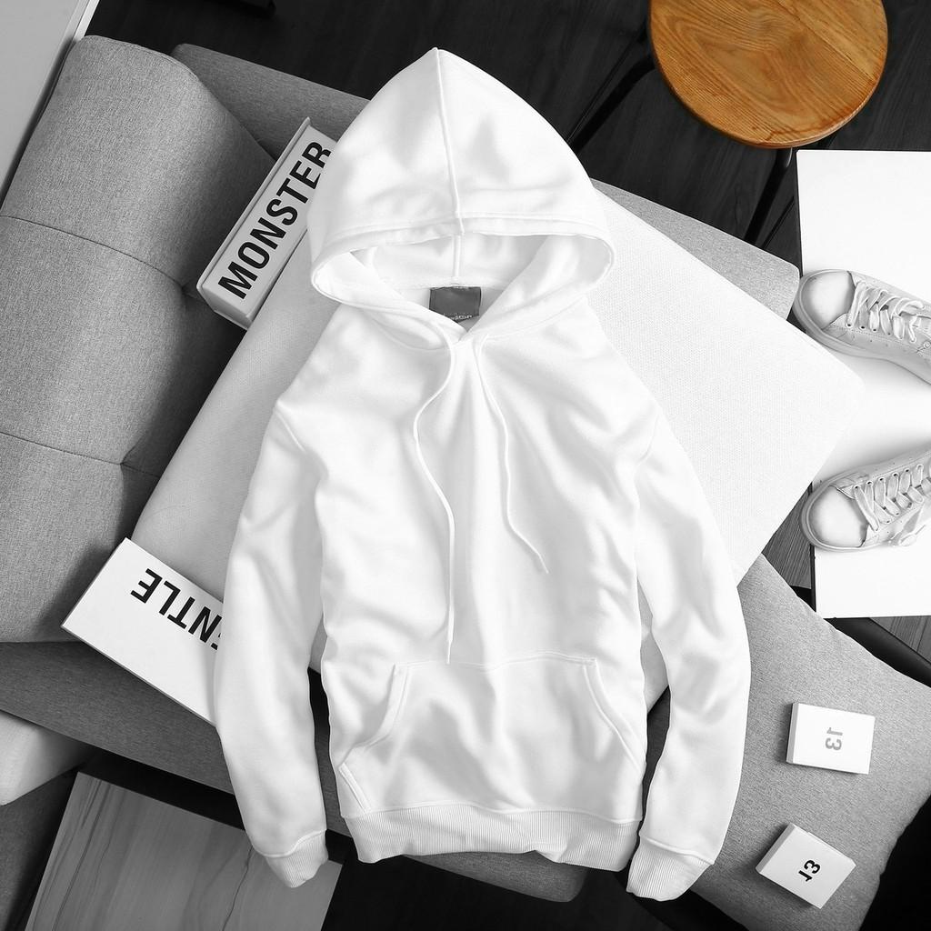 Áo Hoodie Nỉ Trơn Unisex Vải Mềm Mịn