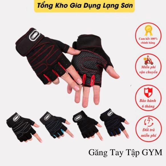 Găng tay tập GYM - Bao tay thể thao xà đơn có quấn cổ tay bám cực chắc, phụ kiện đi phượt cụt ngón có bao đệm lưới êm