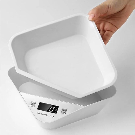 Cân điện tử mini nhà bếp 5kG có khay đựng tách rời