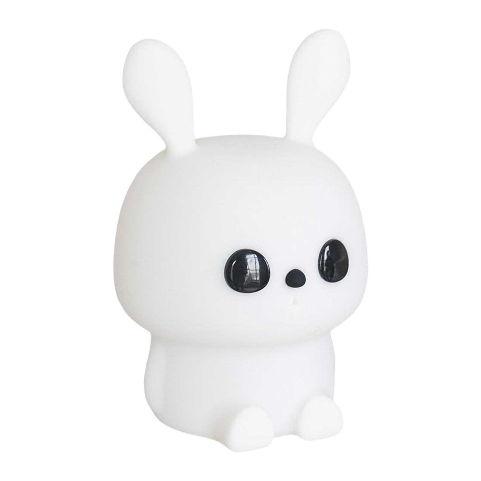 Night Light Kids Silicone Bunny Battery Powered Room Decor with Timer LED