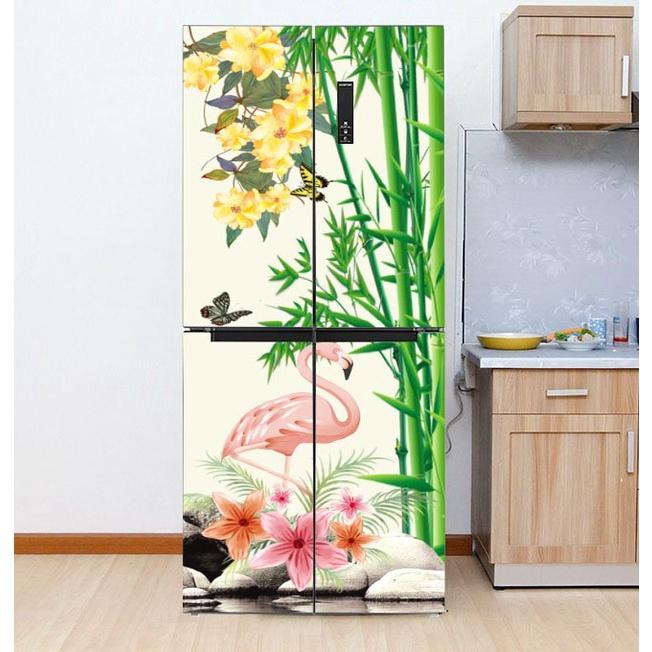 DECAL DÁN TỦ LẠNH MẪU HỒNG HẠC 5 ĐẸP - BỀN - SANG