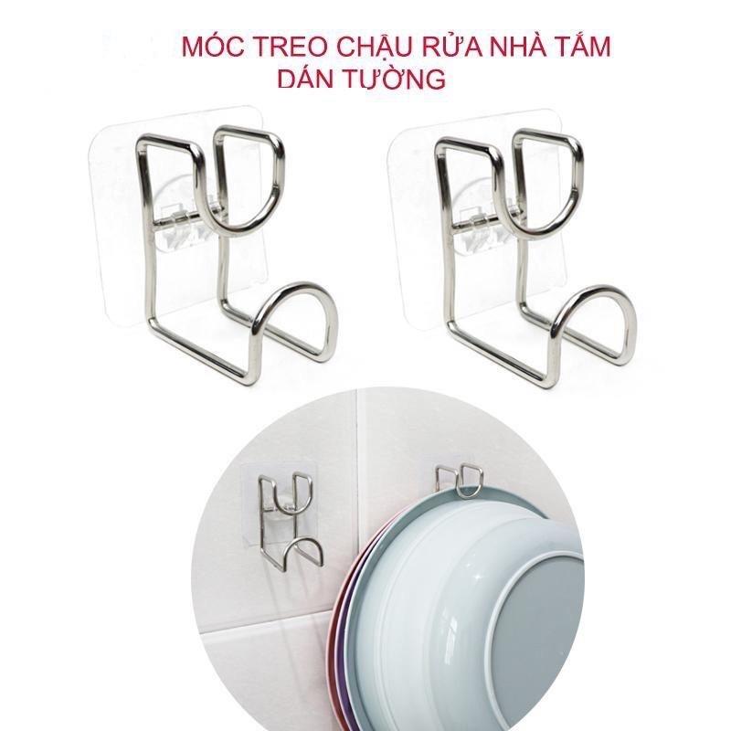 Móc treo chậu dán tường, Móc treo inox treo đồ nhà tắm gọn gàng