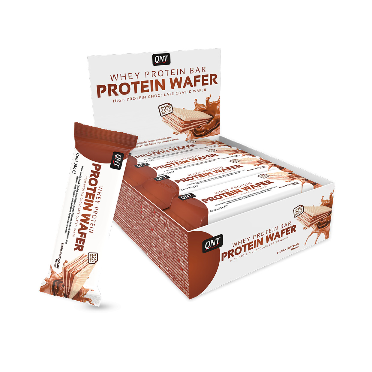 QNT PROTEIN WAFER BAR CHOCOLATE 12 X 35 G