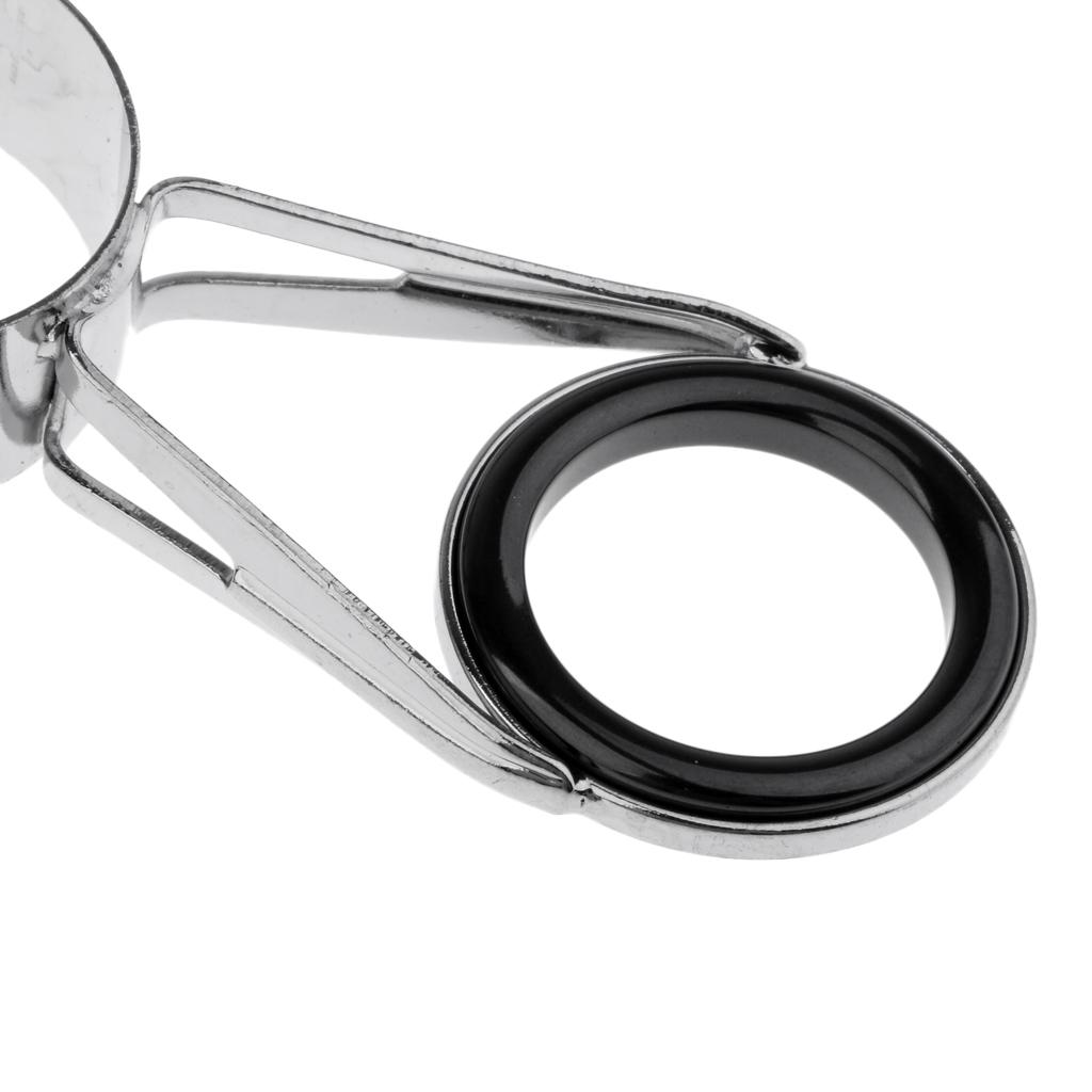 7Pcs/set Ceramic Ring Eyes Fishing Rod Tip Guides Free Stainless Steel Frame