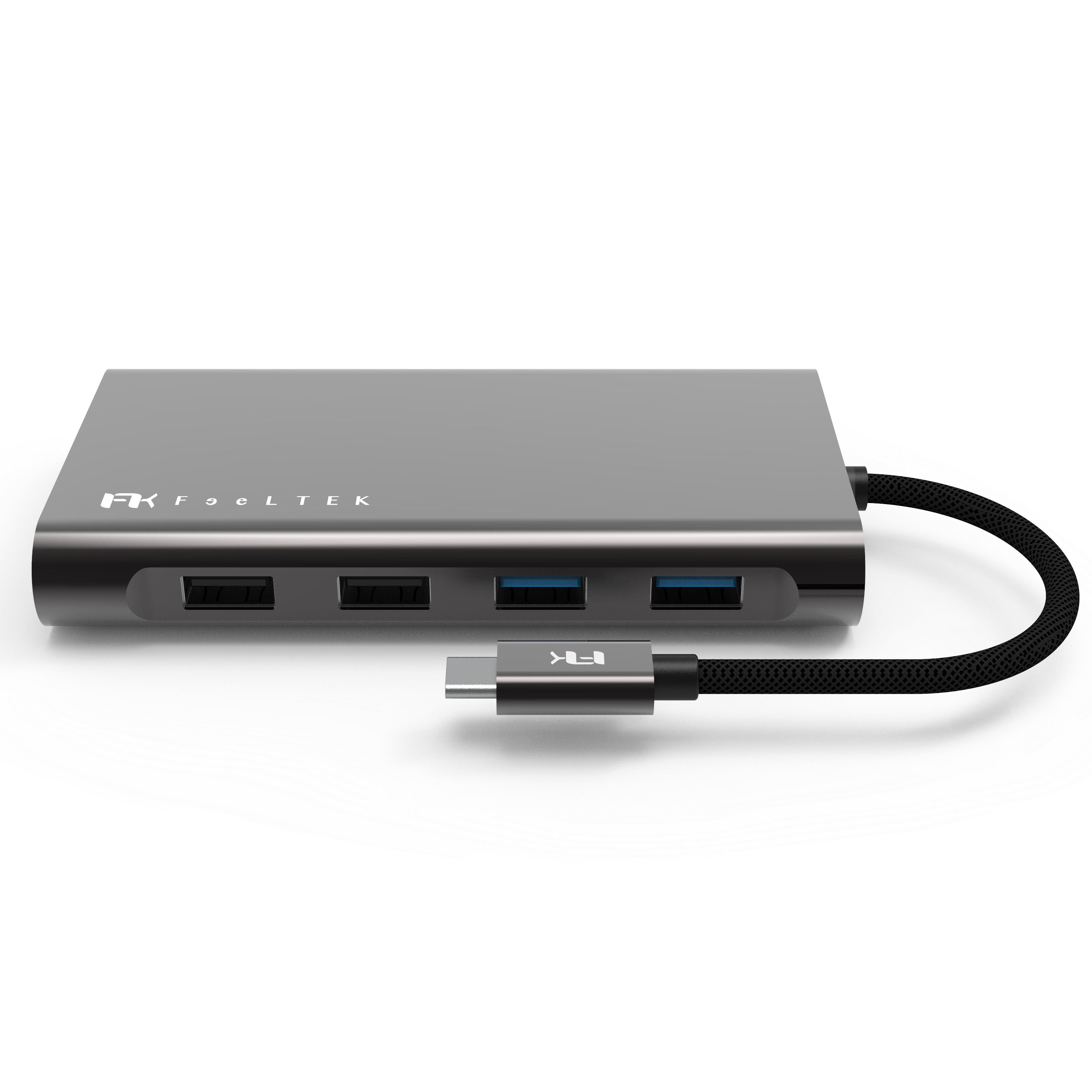 Hub USB Type-C Feeltek 11 in 1 đa chức năng HDMI/ VGA/ RJ45/ PD/ USB/ TF/ SD/ 3.5mm - Hàng Chính Hãng