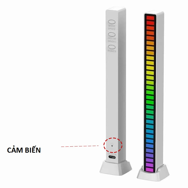 Thanh đèn led nháy RGB MÀU TRẮNG cảm biến âm thanh - đèn nháy theo nhạc , đèn LED sân khấu trang trí,decor phòng cảm biến âm thanh