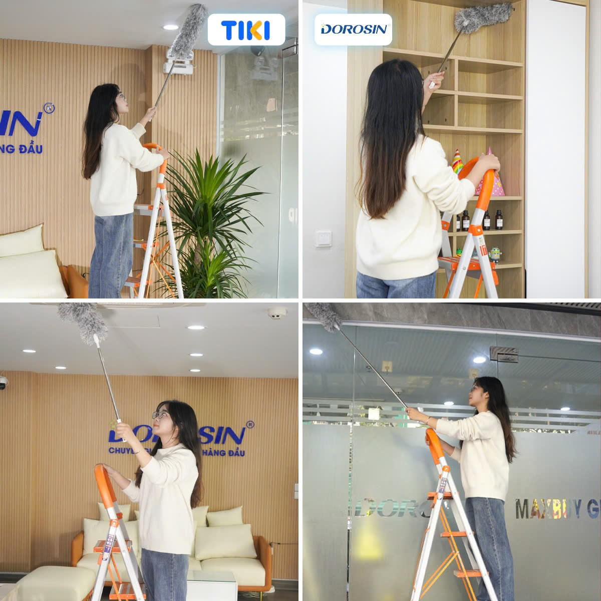 Chổi Phủi Bụi Đa Năng Đầu Lông Mềm Mại Nhanh Khô Phủi Sạch Bụi Bẩn Dễ Dàng Sử Dụng - HÀNG TẶNG KÈM KHÔNG BÁN